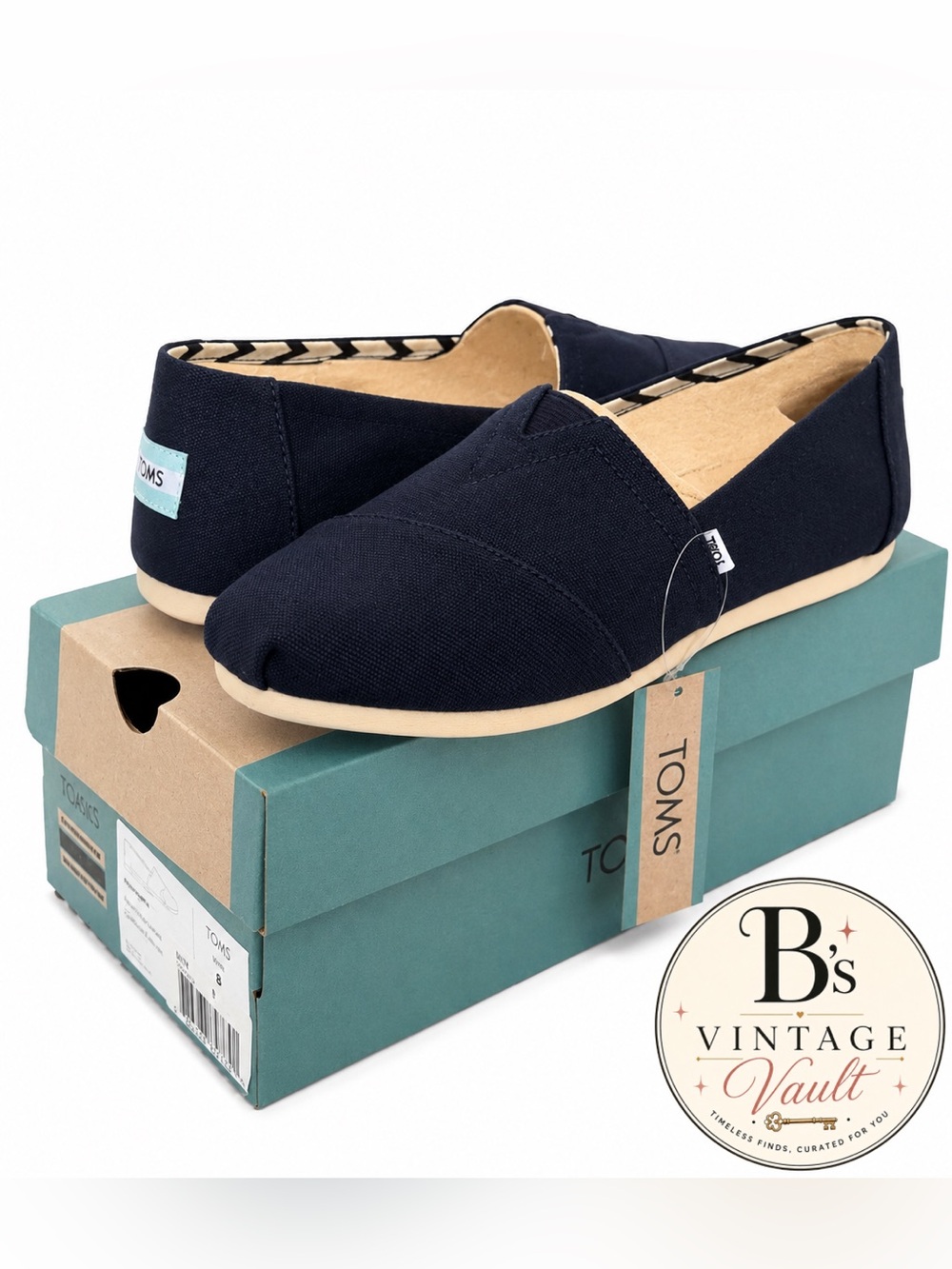 Navy Blue TOMS women’s  Classic Slip-On Canvas Shoes